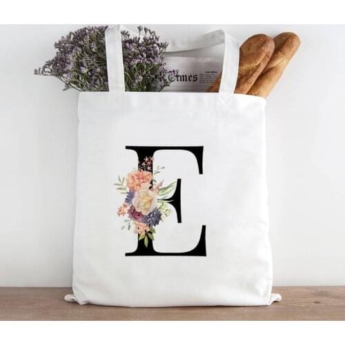 Personal Letter Canvas Bag Reusable Shopping Bag Women Folding Tote Bag Girls Friends Birthday Present Beautiful Flowers Classic