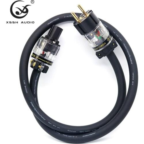 YIVO XSSH Audio FP-314Ag μ-Ag OFC Pure Copper Silver Black Shield 3 core 12mm Electrical EU IEC AC power supply Cable Cord Wire