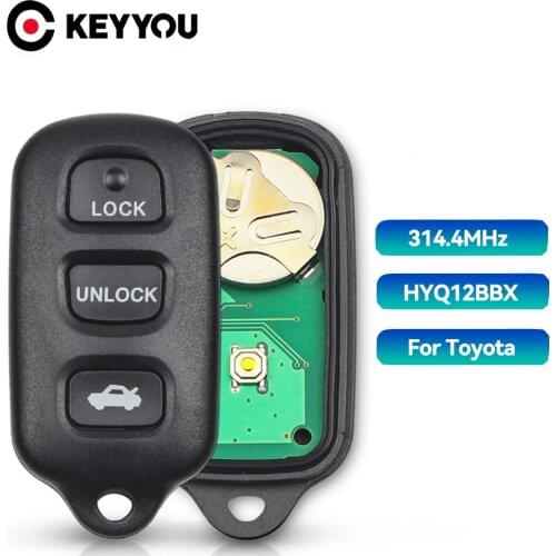 KEYYOU Replacement Car Remote Key 314.4mhz Fob 3 Buttons Keyless For Toyota HYQ12BBX Camry Solara Corolla Sienna 2002 -2007