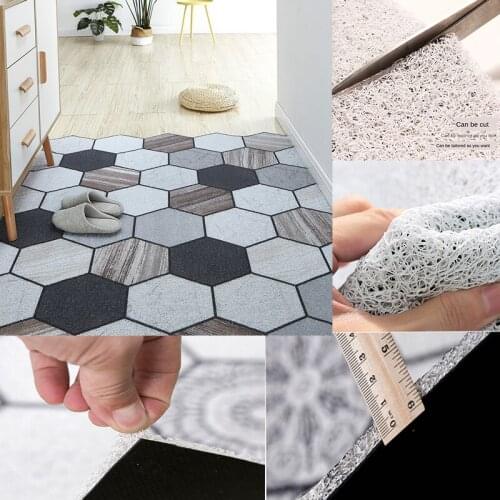 Home Entrance Door Mat Carpet Anti-Slip Floor Plaid Outdoor Custom Area Nordic Kitchen Bathroom Silk Loop Rug Door Mats