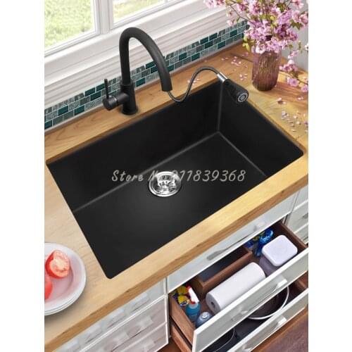 Kitchen Quartz Stone Sink Washing Bowl 7072sy Sink Single Basin Granite Vegetable Sink