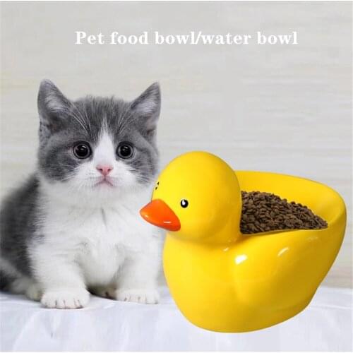 Dogs Bowls for Cats Ceramic Duckling Feeder Dog Feeding Pet Water Bowl for Dogs Cutes Creativity Ceramic Handmade Products Decor