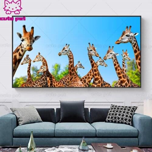 Giraffe family 5 d diamond mosaic For Living Room Home Decor diamond Painting embroidery mosaic full square round stones puzzle