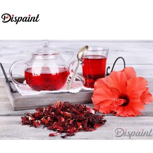 Dispaint Full Square/Round Drill 5D DIY Diamond Painting "scented tea" Embroidery Cross Stitch 3D Home Decor A11991
