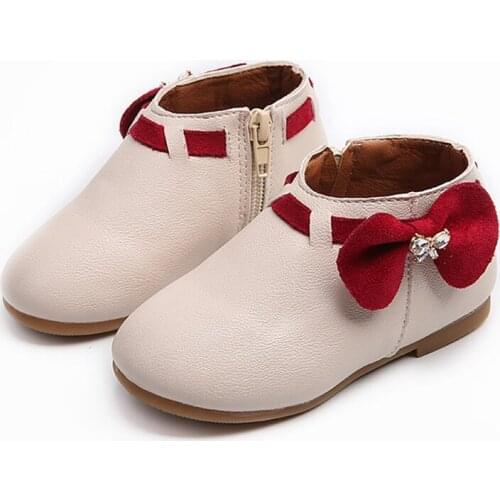 Skoex 2020 New Autumn Winter Children Girls Warm Boots Women Baby Bowtie Snow Boots Slip Wear-resistant Plus Velvet Cotton Shoes