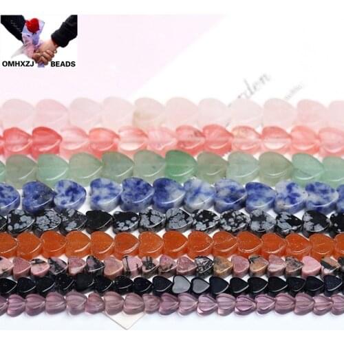 OMH Wholesale JD229 4*10mm Natural Jewelry DIY Making Bracelet Necklace Natural AAA Crystal Agate Loose Spacer Heart Beads
