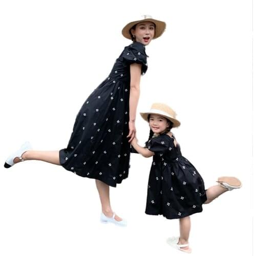 Mother Daughter Dress Family Matching Suit Mother Daughter Matching Dress Summer Mother And Child Dress Sweet Dress