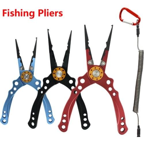 Lure pliers Fishing Pliers Aluminum Braid Cutters Split Ring Pliers Hook Remover Fish Holder with Sheath and Lanyard