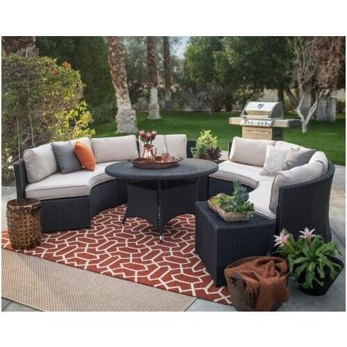 Factory direct sale Outdoor Living Furniture All Weather Wicker Sofa Sectional Patio Dining Set