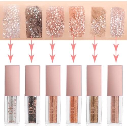 QIC Glitter Liquid Eyeshadow 1PC Waterproof Lasting Shimmer Metallic Easy To Makeup Professional Eye Shimmer Eyeshadow TSLM2