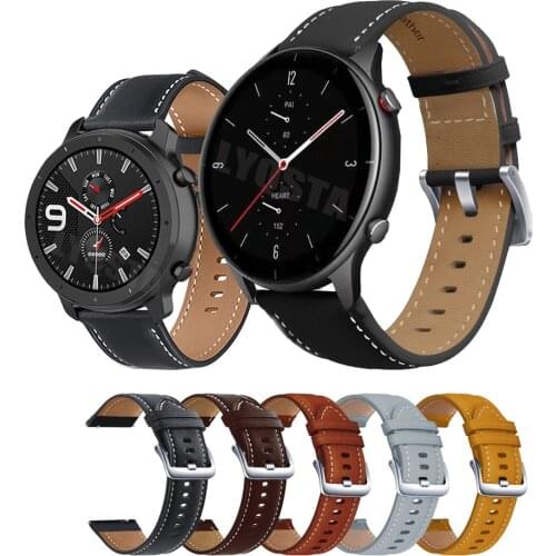Leather Watchband for Huawei Watch GT2 46mm/ gt2 pro/Honor Magic 2 Strap Band 22mm Bracelet Wristband for Amazfit GTR 47MM/GTR2e