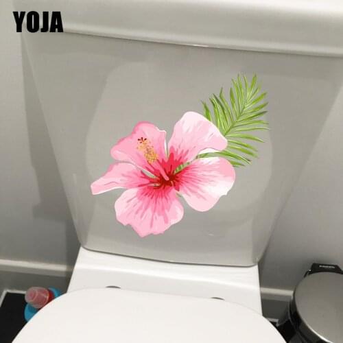 YOJA 22X12CM Romantic Watercolor Flower Toilet Seat Stickers Creative Bedroom Wall Decals Home Decor T1-1998