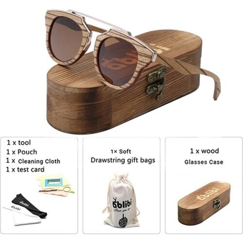 2019 Womens Zebra Wooden Sunglasses Vintage Luxury Brand Designer Polarized Sun Glasses oculos de sol feminina