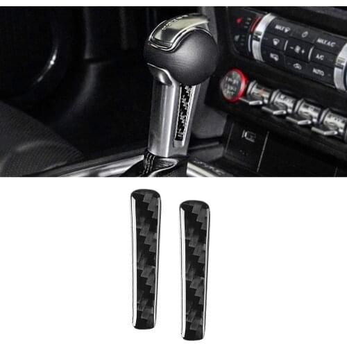 Compatible with Carbon Fiber Gear Shift Knob Cover Sticker for Ford Mustang 2015-2020