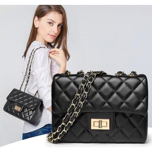 Newhotstacy Bag 091019 lattice chain bag contracted lock single shoulder bag cross body bag