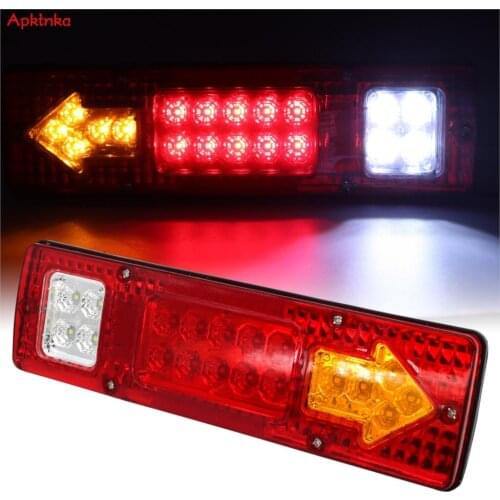 Apktnka 19 LED Integrated Trailer Tail Lights Bar 12V Turn Signal Running Lamp For Trailer UTV UTE Truck 2PCS Red Amber White