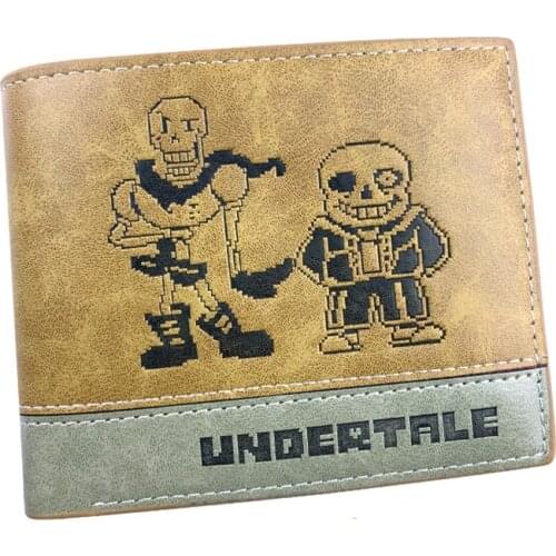 Undertale Sans Men Wo Boys Girls Short Leather Bi Fold Wallet Purse Money Holder