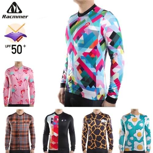 Racmmer 2020 AERO Cycling Jersey Men Long Sleeve Cycling Clothing Bicycle Ropa Maillot Ciclismo Breathable Bike Shirts Sportwear