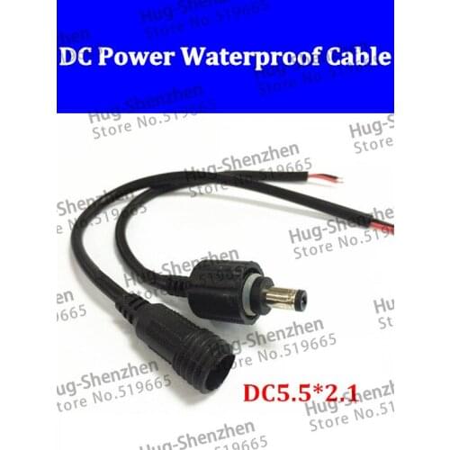 DC5.5*2.1 waterproof male and female connector with cable for DC power cable 10pair