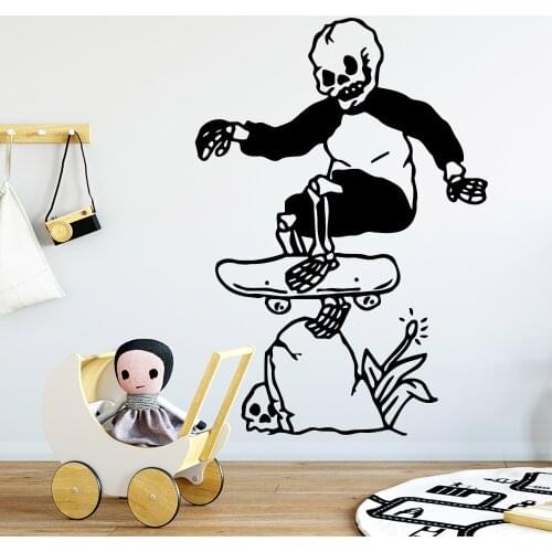 Funny skating Wall Sticker Home Decoration Accessories For Home Decor Living Room Bedroom Decal Mural