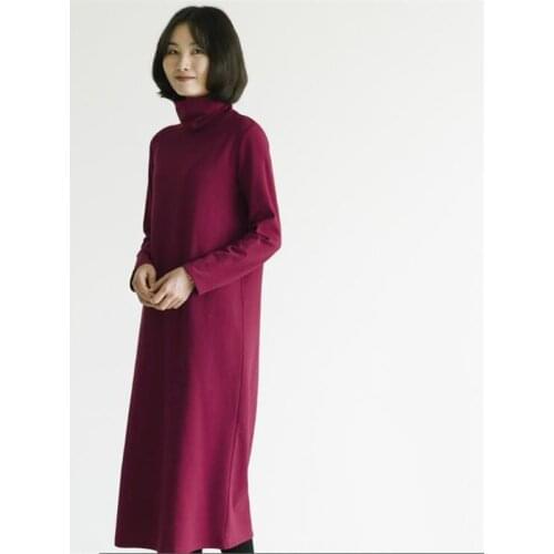 2020 Winter Women Cotton Straight Dress Thicken Warm Turtleneck Full Sleeve Basic Dress Plus Size vestidos M-5XL 6XL 7XL