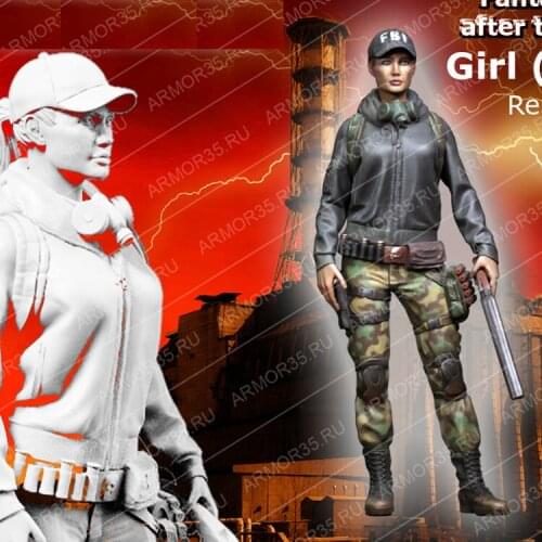 1/35 Girl (stalker), Resin Model Soldier GK, War theme, World War II military, Unassembled and unpainted kit