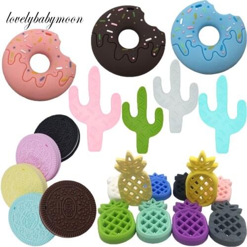 1pc BPA Free Baby Teethers Food Grade Silicone Teether Baby Teething Chew Silicone Beads DIY Teething Necklace Toys gifts