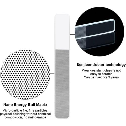 1pcs Nailfile Professional Nano Glass Nail File Transparent Sanding Polishing Grinding Nail Art Manicure Nail Tools Nail Buff