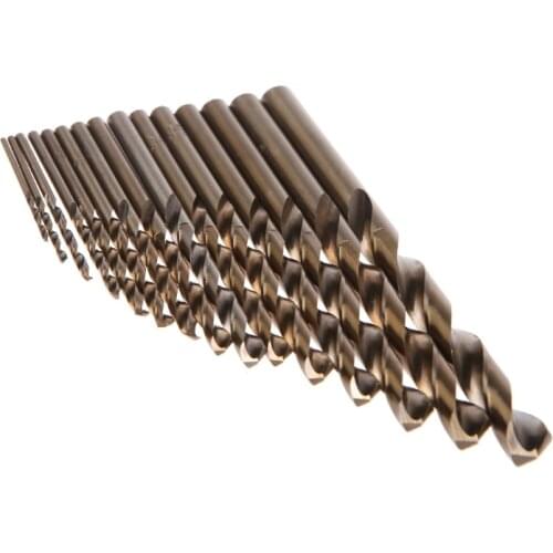 15Pcs High Speed Steel M35 HSS Cobalt Twist Drill Bit Set 1.5-10mm Power Tools
