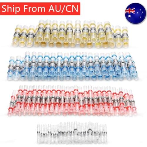 200PCS Waterproof Heat Shrink Solder Seal Sleeve Splice Terminals Electrical Wire Butt Connectors Kit Assortment 10-26AWG