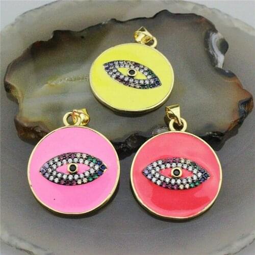 25*25mm 15pcs/lot random mixedHot sale cz pendant, fashion cz micro pave charm pendant, colorful cz jewelry accessories