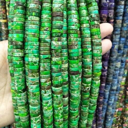 2x4 3x6 3x8 3x10mm Pick Size Natural Sea Sediment Imperial Jaspers Stone Beads Round Loose Spacer Bead for Jewelry Making DIY