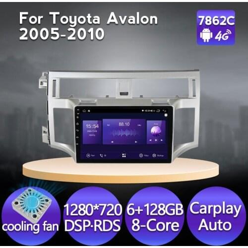 9 inch Android 11 6G+128G Car Radio Video Player For Toyota Avalon 2005-2010 Cooling fan DSP carplay WiFi 1280*720 IPS 4G LTE