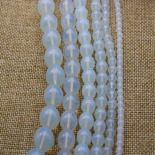 1 strand Natural Opal Stone Loose Spacer Beads for DIY Jewelry Making 4 6 8 10 12 14mm fit Charm Bracelet DIY Jewelry Findings