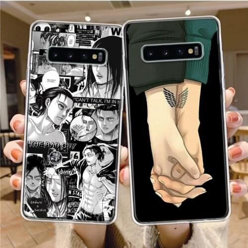 Hot Anime Attack on Titan Eren Phone Case For Samsung Galaxy Note 8 9 10 20 S7 S8 S9 S10 S10E S20 S21 Ultra FE J6 Plus Lite Cove