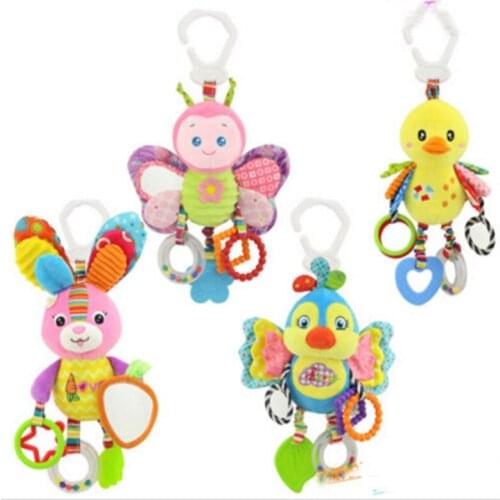 Newborn Baby Plush Stroller Toys Baby Rattles Mobiles Cartoon Animal Hanging Bell Educational Baby Toys 0-12 Months Speelgoed