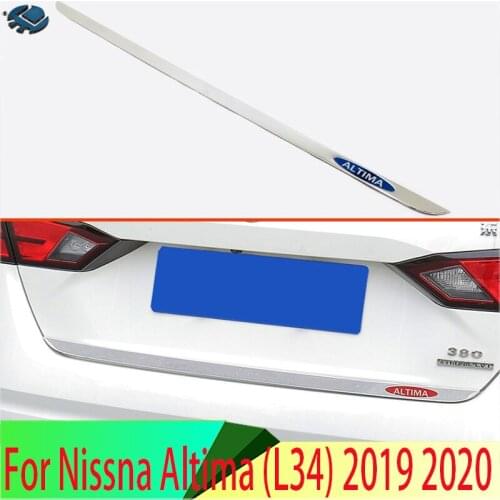 For Nissna Altima (L34) 2019 2020 Stainless Steel Tail Gate Door Cover Trim Rear Trunk Molding Bezel Styling Sticker Garnish