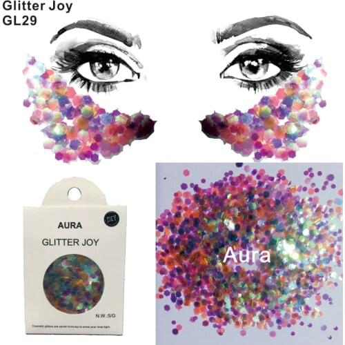GL29 one pack of Aura Inspired Eye Glitter Face Body Sequins Decorations Festival Body Dance Makeup Body Art