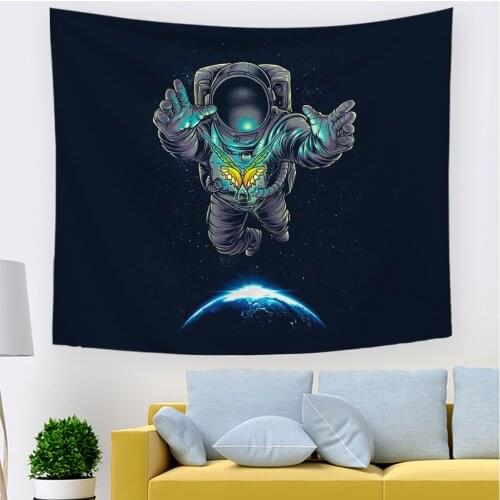 Astronaut Tapestry Outer Space Planets Hippie Tapestry Wall Hanging Fantasy Galaxy Wall Tapestry For Bedroom College Dorm Decor