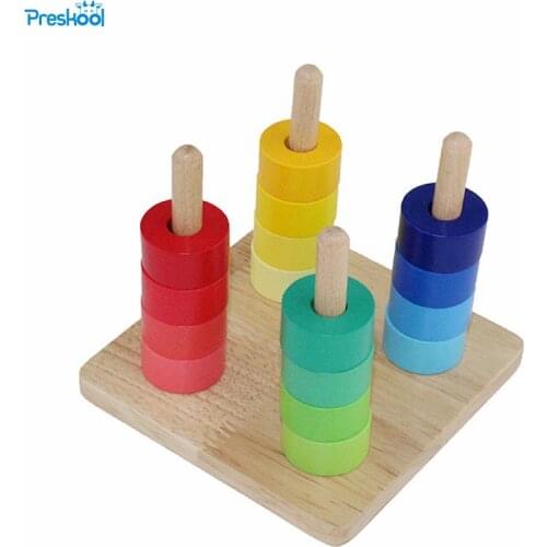 Montessori infant Toy Baby Wood Rainbow Socket Learning Educational Preschool Training Brinquedos Juguets 24 months