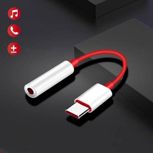 Mobile Phone Adapters Type C To 3.5mm Earphone Converter Jack Audio Aux Cable for One Plus 7 Usb-c Music Adapter Cable For 8T