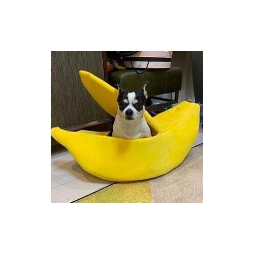 XL for 11-44 lbs Banana Pet Bed Fluffy Warm Soft Plush Breathable Bed Cat Bed Fit for Cats Kittens and Other Over 12 lbs Pets