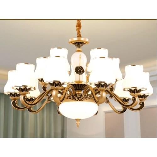 2020 new European style living room lamp chandelier modern minimalist luxury atmosphere home villa hall restaurant lamp light