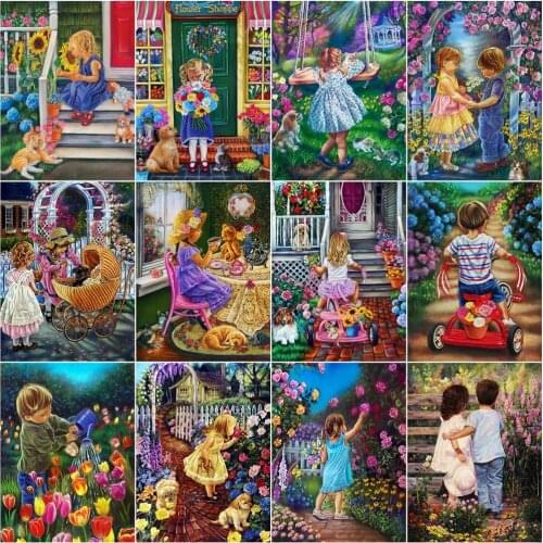 AZQSD DIY Diamond Painting Kit Garden Home Decoration Diamond Mosaic Landscape Cross Stitch Full Square Drill Handmade Gift