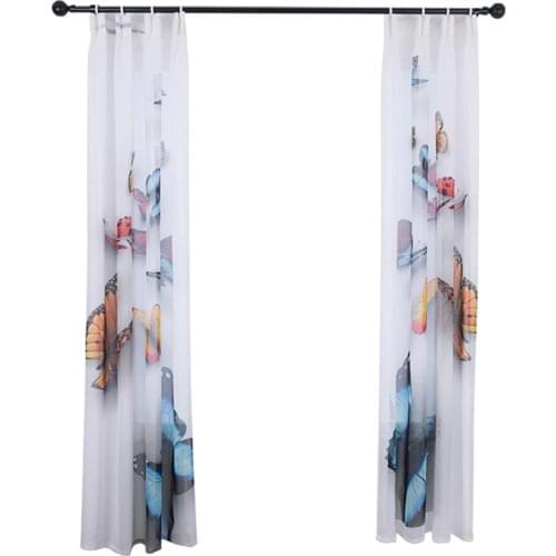 None Butterfly Terry Printing Window Screen for Living Room Decoration