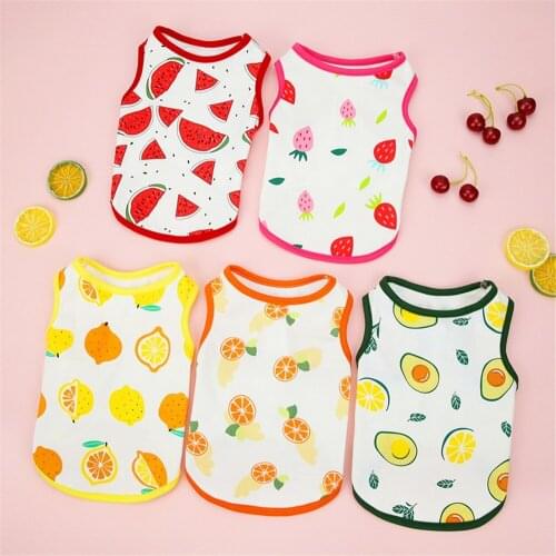 Pet Dog Clothes Cute Printed Summer Puppy Clothing Cat Vest Cotton Shirt Pug Apparel Costumes Small Dogs Kitten T-shirt Outfit