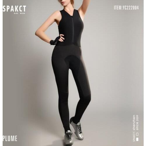 SPAKCT Autumn Winter Mens Windproof Breathable Cycling Bib Pants Womens One-piece Bib Full Length Trousers Imported Pants Pad