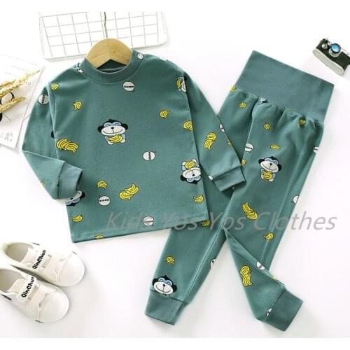 2PCS Baby Pajamas Unisex Kids Clothing Suit Girls Sets Newborn Boys Girls Cartoon Monkey Pijamas Infant High Waist Home Outfits