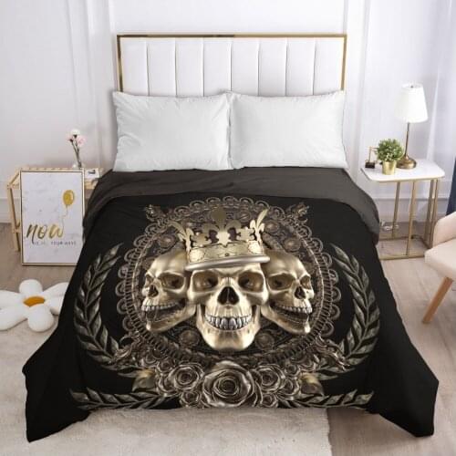Skull Deadpool lady Duvet cover Quilt/Blanket/Comfortable Case 140x200 240x220 240x260 Queen King Single Bedding for Home gold