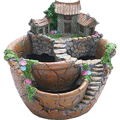 Resin Succulent Plant Exquisite Bonsai Unique Flower Pot Garden Planter Office Holder Desktop Home Decoration